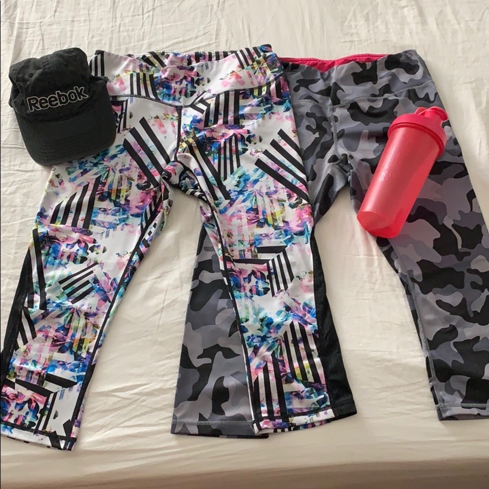 TWO PAIRS BUNDLE Reebok athletic leggings